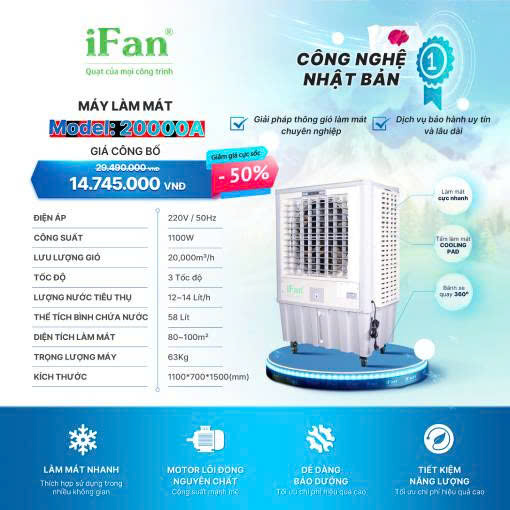 máy điều hòa ifan 20000a