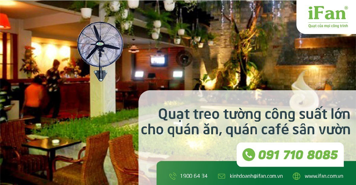 quạt treo tường cho quán cafe