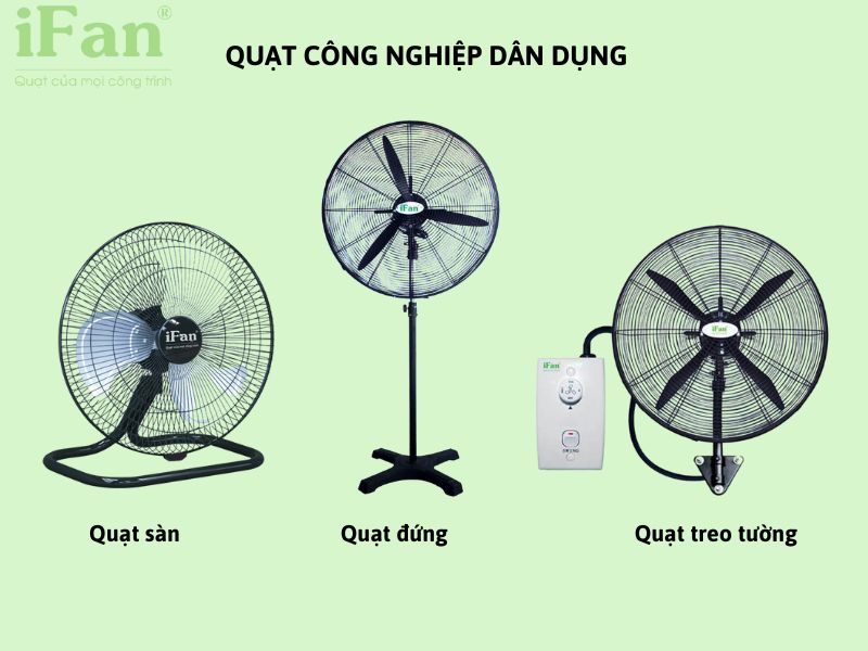 Các loại quạt công nghiệp dân dụng phổ biến 