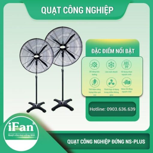 Quạt đứng công nghiệp công suất lớn iFan NS-Plus có thiết kế cân đối, vững chắc