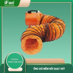 Ống gió mềm vải bạt silimi nối với quạt hút SHT