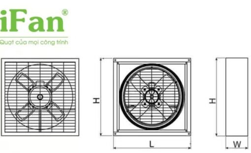 Quạt hút kích thước 400x400 hút bụi, hút khí thải hiệu quả