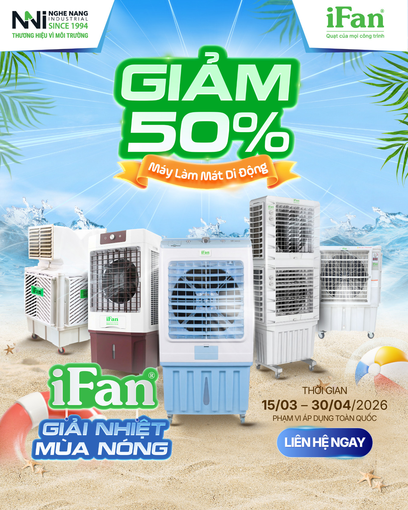 Giảm giá 50% máy làm mát iFAN