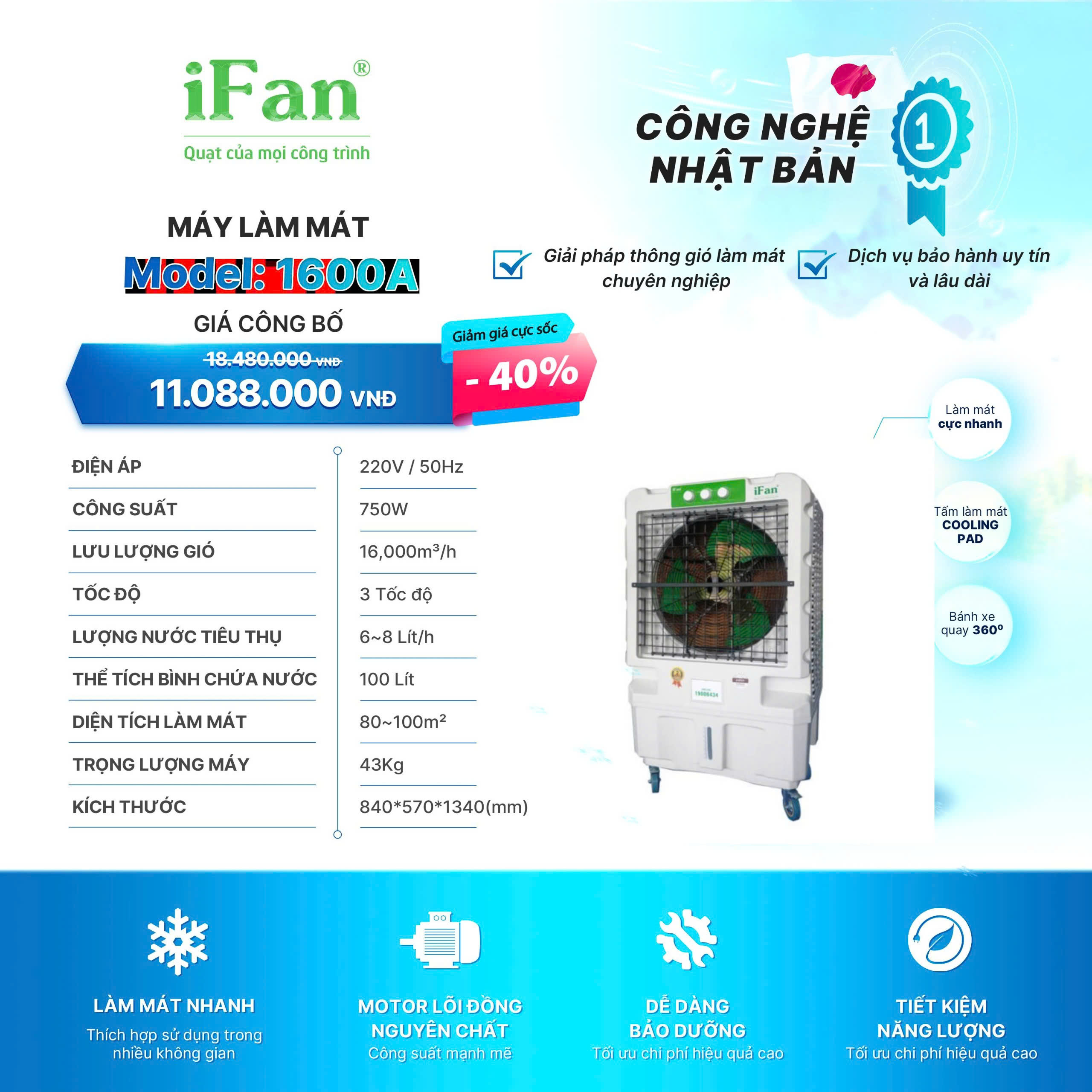 Máy làm mát iFAN 1600a